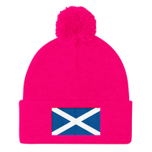 Neon Pink Scotland Flag "Solo" Pom Pom Knit Cap by Design Express