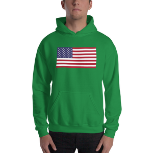 Irish Green / S United States Flag "Solo" Hooded Sweatshirt by Design Express