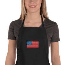 Black United States Flag "Solo" Embroidered Apron by Design Express