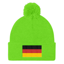 Neon Green Germany Flag Pom Pom Knit Cap by Design Express