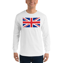 White / S United Kingdom Flag "Solo" Long Sleeve T-Shirt by Design Express