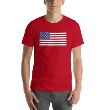 Red / S United States Flag "Solo" Short-Sleeve Unisex T-Shirt by Design Express