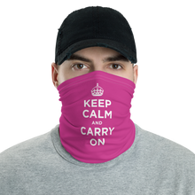 Default Title Magenta Keep Calm & Carry On Neck Gaiter Masks by Design Express