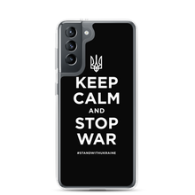 Samsung Galaxy S21 Keep Calm and Stop War (Support Ukraine) White Print Samsung Case by Design Express