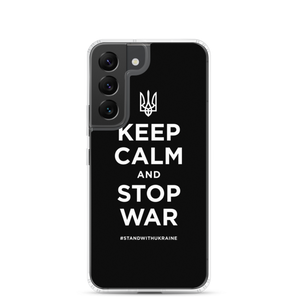 Samsung Galaxy S22 Keep Calm and Stop War (Support Ukraine) White Print Samsung Case by Design Express