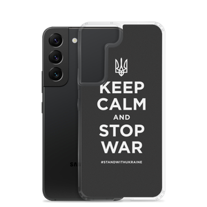 Keep Calm and Stop War (Support Ukraine) White Print Samsung Case by Design Express