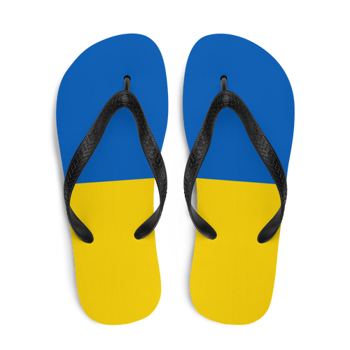 Ukraine Flag (Support Ukraine) Flip-Flops by Design Express