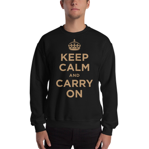 Black / S Keep Calm and Carry On "Gold" Unisex Sweatshirt by Design Express