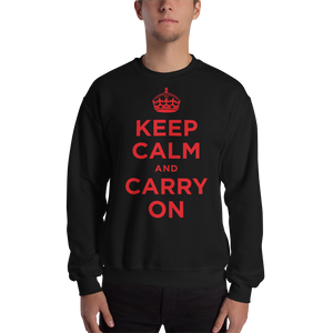 Black / S Keep Calm and Carry On "Red" Unisex Sweatshirt by Design Express