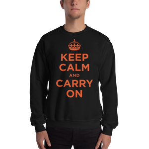 Black / S Keep Calm and Carry On "Orange" Unisex Sweatshirt by Design Express