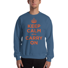 Indigo Blue / S Keep Calm and Carry On "Orange" Unisex Sweatshirt by Design Express