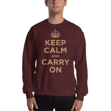 Maroon / S Keep Calm and Carry On "Gold" Unisex Sweatshirt by Design Express