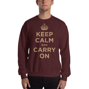 Maroon / S Keep Calm and Carry On "Gold" Unisex Sweatshirt by Design Express
