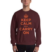 Maroon / S Keep Calm and Carry On "Orange" Unisex Sweatshirt by Design Express