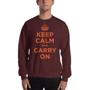 Maroon / S Keep Calm and Carry On "Orange" Unisex Sweatshirt by Design Express