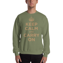 Military Green / S Keep Calm and Carry On "Gold" Unisex Sweatshirt by Design Express