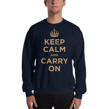 Navy / S Keep Calm and Carry On "Gold" Unisex Sweatshirt by Design Express