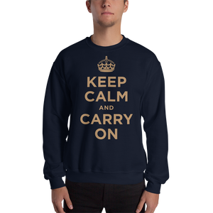 Navy / S Keep Calm and Carry On "Gold" Unisex Sweatshirt by Design Express
