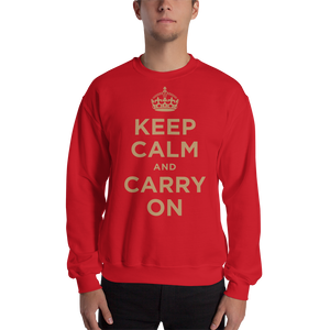 Red / S Keep Calm and Carry On "Gold" Unisex Sweatshirt by Design Express