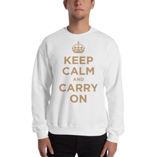 White / S Keep Calm and Carry On "Gold" Unisex Sweatshirt by Design Express