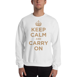 White / S Keep Calm and Carry On "Gold" Unisex Sweatshirt by Design Express
