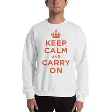 White / S Keep Calm and Carry On "Orange" Unisex Sweatshirt by Design Express
