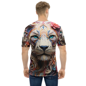 Lion Art All-Over Print Men's Crew Neck T-Shirt