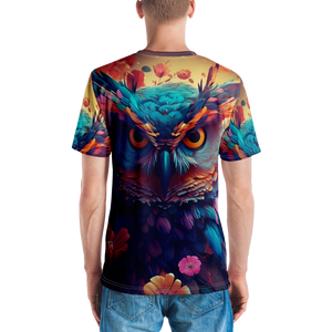 Colorful Owl Art All-Over Print Men's Crew Neck T-Shirt