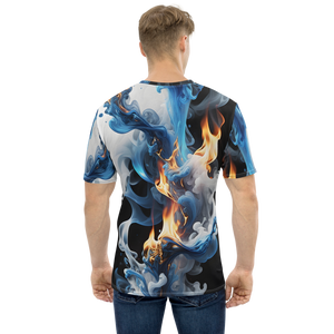 Blue Smoke Fire All-Over Print Men's T-Shirt