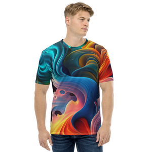 Colorful Swirl Background All-Over Print Men's Crew Neck T-Shirt