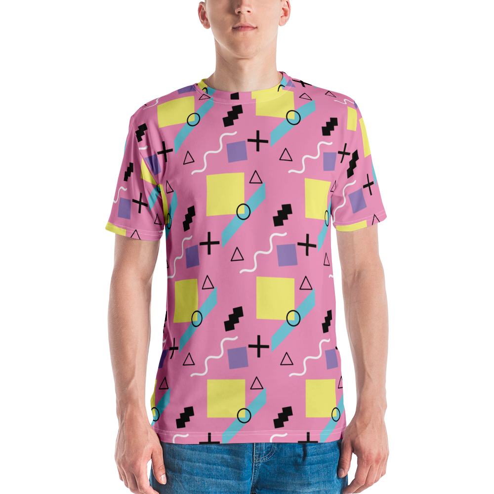 Memphis Colorful Pattern 04 All-Over Print Men's Crew Neck T-Shirt