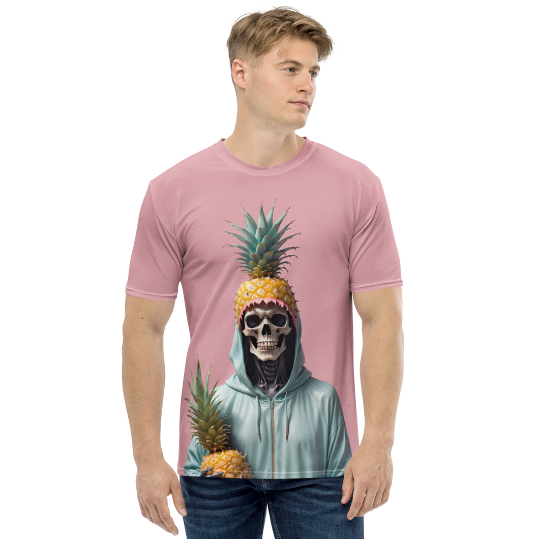 Skull Pineapple All-Over Print Men's Crew Neck T-Shirt