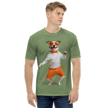 Funny Dancing Dog Green All-Over Print Men's T-Shirt