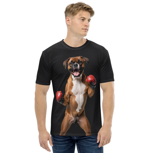 Boxer Boxing Black All-Over Print Men's T-Shirt