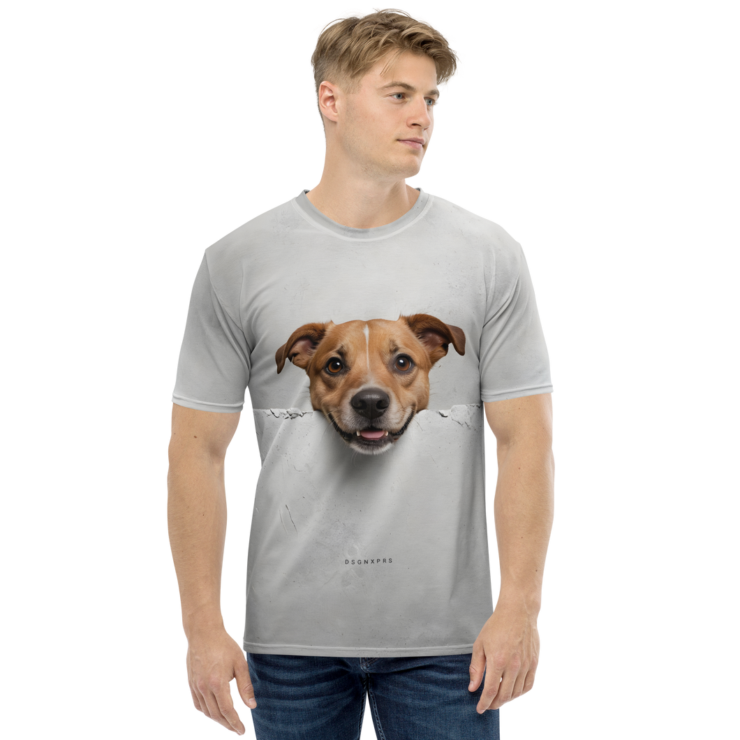 Smile Dog Peep All-Over Print Men's T-Shirt