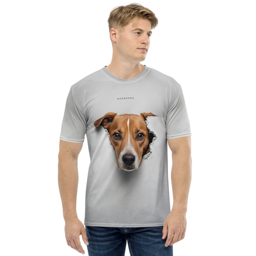 Funny Sad Dog Peep All-Over Print Men's T-Shirt