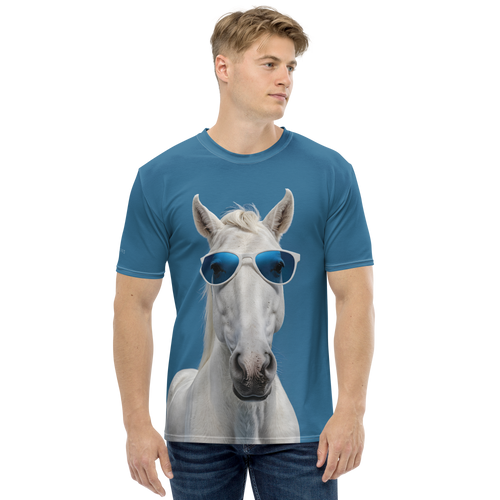 Cool Blue Horse All-Over Print Men's T-Shirt