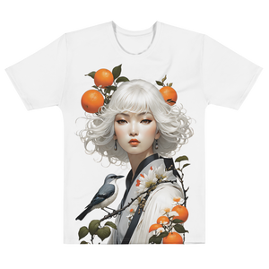 Oriental Lady with Orange and Bird All-Over Print Men's T-Shirt