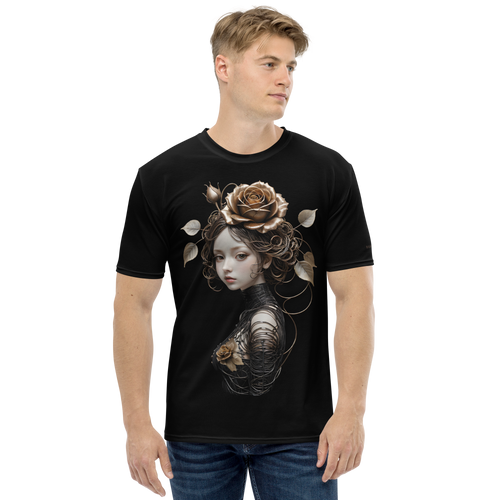 Lady Rose Copper Wire Art All-Over Print Men's T-Shirt