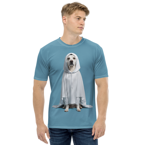 Dog in Ghost Costume All-Over Print Men's T-Shirt