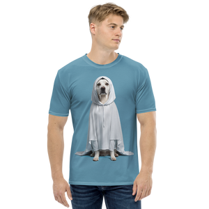 Dog in Ghost Costume All-Over Print Men's T-Shirt