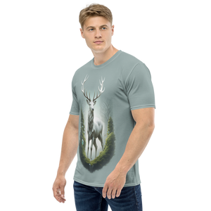 Green White Deer All-Over Print Men's T-Shirt