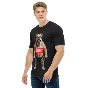 Sumo Bulldog Black All-Over Print Men's T-Shirt