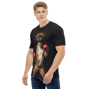 Boxer Boxing Black All-Over Print Men's T-Shirt