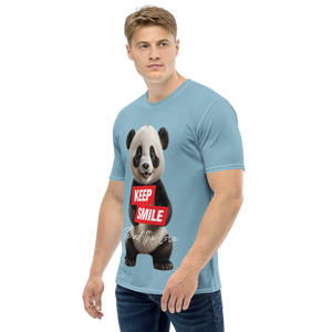 Keep Smile Blue Panda All-Over Print Men's T-Shirt