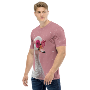 Cute Pink Swan All-Over Print Men's T-Shirt