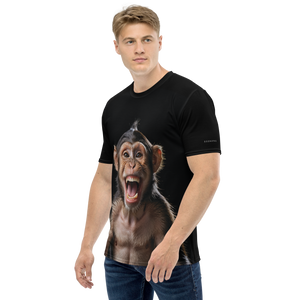 Happy Monkey Black All-Over Print Men's T-Shirt