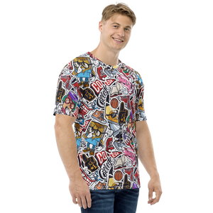 Street Art College Pattern Men's Crew Neck T-Shirt