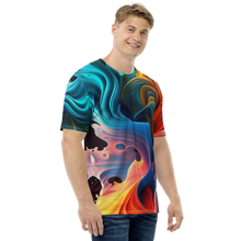 Colorful Swirl Background All-Over Print Men's Crew Neck T-Shirt