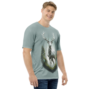 Green White Deer All-Over Print Men's T-Shirt